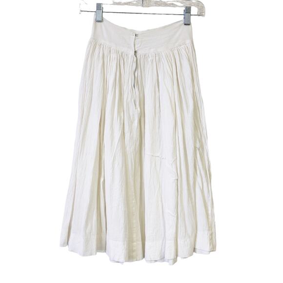 Vintage White Bark Crepe High Waist Gathered Skirt - Picture 7 of 7